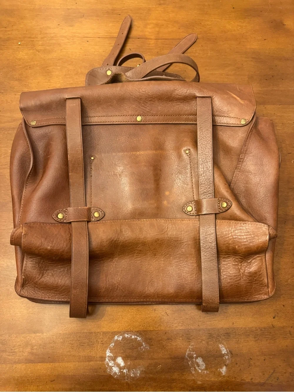 J. Crew Brown Leather Laptop Satchel with Gold-Tone Hardware